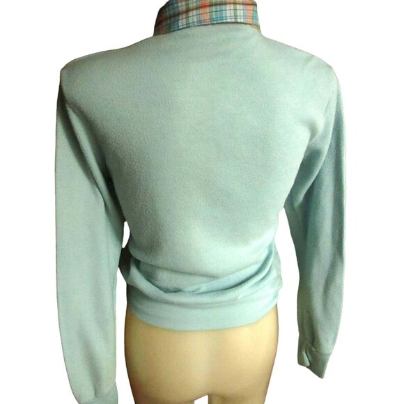 Medium Vintage 1980s Womens V-neck Sweater Andrew St John Button Top Plaid Med - Picture 6 of 6